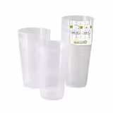(150 stuks) Herbruikbare drinkbeker - 400ml - Ø 85mm - met vulstreep; herbruikbaar; recyclebaar; stapelbaar; vaatwasmachinebestendig - transparant