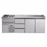 Biertheke Premium PLUS - 2500x700mm - 2 Türen & 3 Schubladen