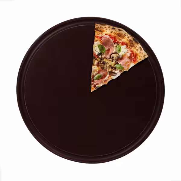 (12 Stück) Pizzateller Polyethylen - Ø 340mm - mit Saftrille - Braun