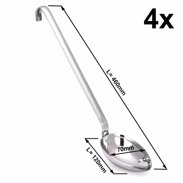 (4 قطع) مغرفة تقديم - طول 460 mm - ستانلس ستيل
