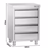 Ormarić s ladicama PREMIUM - inox AISI 304 - s 4 ladica - 500 x 600 x 870 mm