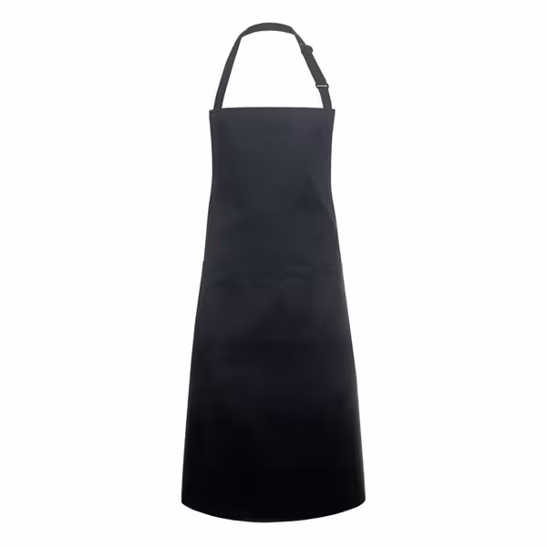 KARLOWSKY | Basic Chef Bib Apron with 2-Section Pocket – Black - 75×90 cm - Poly-Cotton 65/35