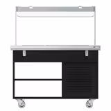 Buffévagn kall DANZIG - 1 300 mm - för 3x GN 1/1 - med brickbana - svart