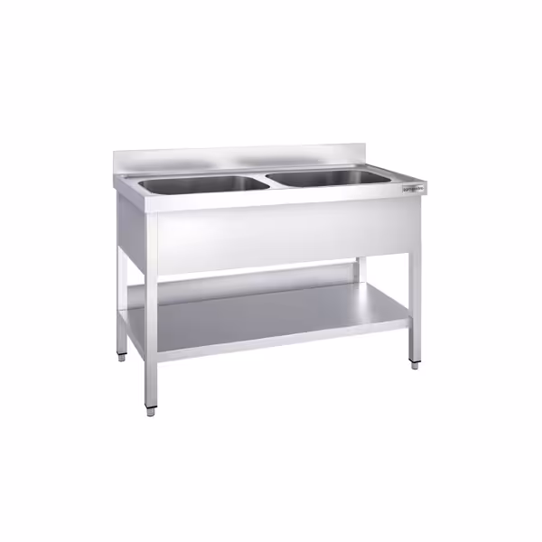 Móvel de lava-loiça PREMIUM - 1200x700mm - com base e 2 lavatórios no centro