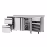 Kühltisch PREMIUM - 1865x700mm - mit 2 Türen - 2 Schubladen - mit Aufkantung