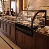 Countertop display fridge - 140L - 900mm - Double glazing - with 2 glass shelves - rear sliding glass doors