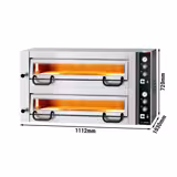 Elektrikli Pizza Fırını - Kompakt - Taş tabanlı - 34 cm x 4+4 Pizza Kapasiteli - Manuel - maks. 450°C