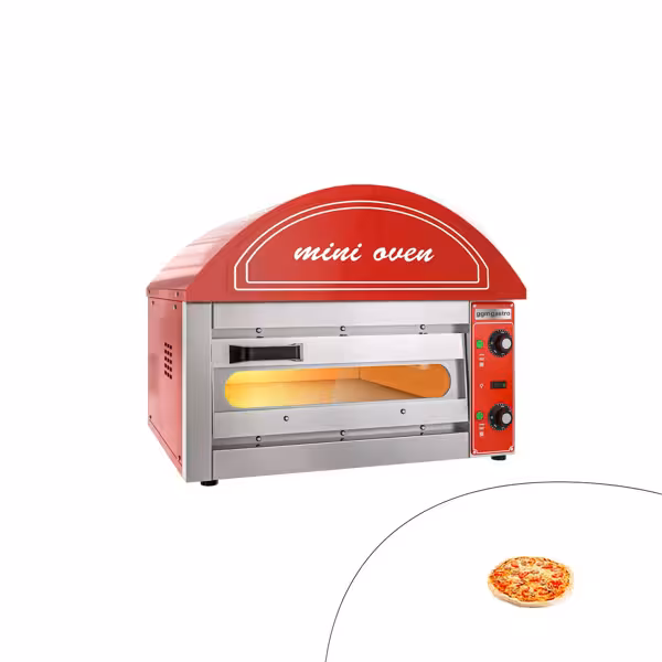 Mini pizza-oven - 530x430x450mm - 1 kamer - 1x1 pizza’s Ø34cm - tot 280°C - Handmatig - zwart