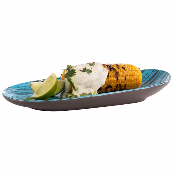 (6 pcs) CANCUN | Platter - Melamine - 280x135mm - Blue/Brown