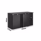 Bar- & Getränkekühltisch ECO - 1462mm - mit 2 Türen - Schwarz