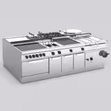 Gasbakplaat - 10kW - Geribbeld - Bakoppervlak: 396x667mm - met open onderbouw