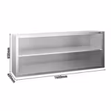 Zidni viseći ormarić od nehrđajućeg čelika PREMIUM - 1600x400 mm - Bez kliznih vrata - 650 mm visine