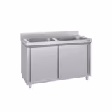 Lavello armadiato ECO - in acciaio inox - 1400x600mm - 2 vasche