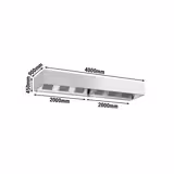 Cappa cubica professionale - 4000mm - con filtri a labirinto e plafoniera LED