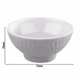 (6 stuks) Dipschaaltje - ASIA PLUS - Melamine - 60ml - hoekig - 75x75mm - Wit/Grijs