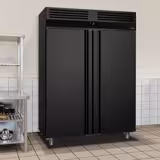 Szafa chłodnicza nierdzewna PREMIUM - GN 2/1 - 1400L - 1400x810x2050mm - 2 drzwi - wymuszony obieg powietrza; automatyczne odszranianie; oświetlenie wewnętrzne - Antracyt