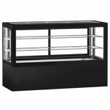 Kakkuvitriini - 990 l - 2010 mm - kaksinkertainen lasi - 2 hyllyä - musta