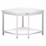 Edelstahl Eckarbeitstisch PREMIUM - 1150x800mm - mit Grundboden ohne Aufkantung