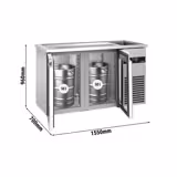 Direct Draw Beer Dispenser / Kegerator PREMIUM - 1550x700mm - Double Glass Doors