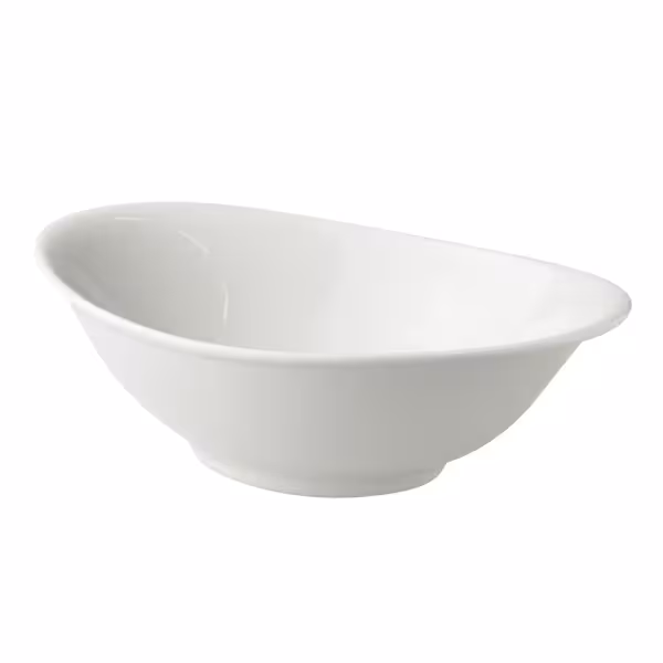 (6 st) Skål - WHITE DELIGHT - Porslin - 700 ml - oval - 250x160 mm - tål maskindisk, mikrovågsugn och ugn - vit