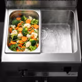 Elektrische bain-marie - 1x GN 1/1 en 3x GN 1/9 - 1,2 kW - incl. onderstel - met aftapkraan