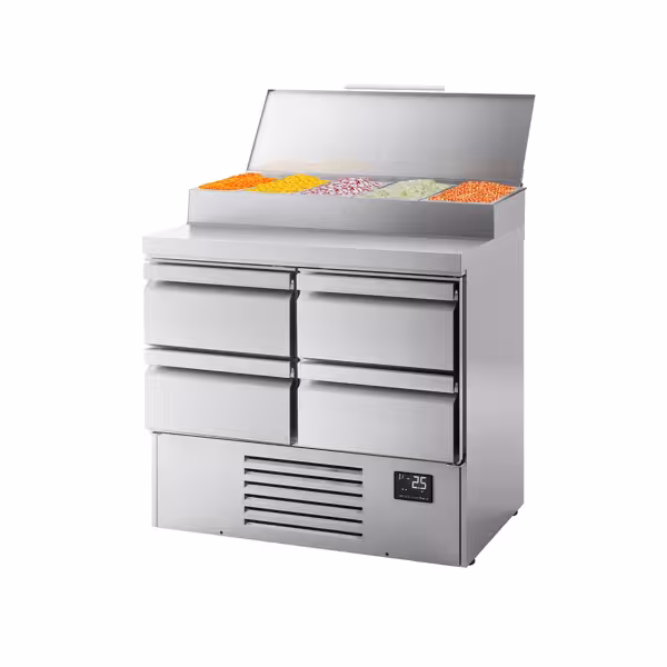 Pizza Hazırlık Buzdolabı - 978x700mm - 4 Çekmeceli - 5 x GN 1/4