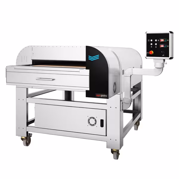 Elektro Pizza / Lahmacun Durchlaufofen mit Förderband aus Schamottstein - Digital - Bandbreite: 780mm - 200 Pizzen/Stunde