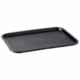 (6 pieces) Canteen Serving Tray Set – Polypropylene - 410×305mm - Black - Textured Surface