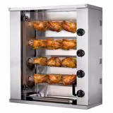 Gaz Rôtissoire à poulets Compacte à poser - 12,8kW - avec 4 broches pour jusqu’à 12 poulets