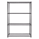 Scaffale in acciaio - 1200x450 mm - 4 ripiani - Nero