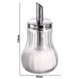 (6 pieces) Sugar Dispenser / Pourer – Glass - 0.25 L - Stainless Steel Screw Cap - Dosing Spout
