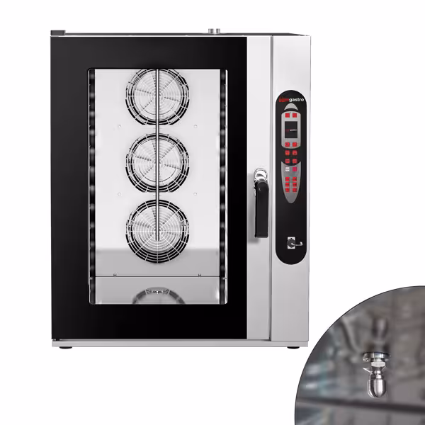 فرن كومبي - كهربائي - احترافي - تحكم رقمي - 2.4" LCD Display - 10x GN 2/1 أو 20x GN 1/1 - يشمل نظام غسيل تلقائي