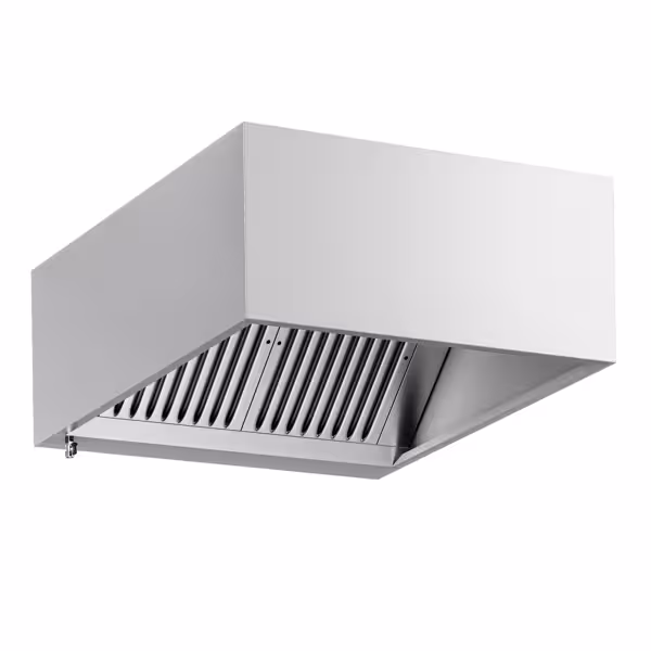 Commercial Wall-Mounted Extractor Hood – 2200mm – with Baffle Filters & Lighting