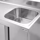 Lavello armadiato - in acciaio inox - 1200x600mm - 3 cassetti - 1 vasca a destra