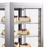 Commercial upright glass door display fridge - 440L - 675mm - Double glazing - square - with 5 glass shelves - 1 front & 1 rear glass door