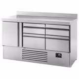 Koelwerkbank PREMIUM PLUS - 1460x700mm - met 1 deur - met 4 lades - met opstand