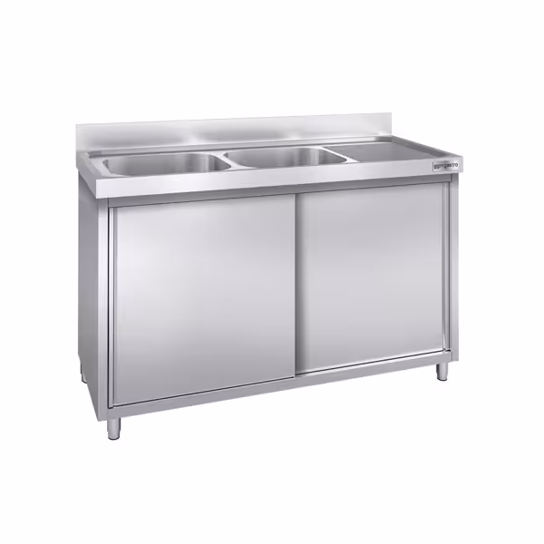 Chiuvetă 1,4m - 2 cuve în partea stângă L 40 x B 50 x T 25 cm