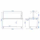 Heated Buffet Trolley DANZIG - 1900mm - for 5x GN 1/1 - with Tray Slide - Black - Mobile - with Gantry - with Sneeze Screen