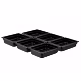 (6 Stück) Polycarbonat-Behälter GN 1/2 - Schwarz - Höhe: 65mm