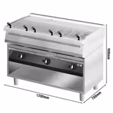 Commercial Gas Chargrill Water Grill - 33kW - Freestanding - 700mm Deep - 3 Grill Grids - Cast-Iron Cooking Grids