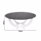 Buffetstandaard Octopus - wit gecoat RVS - rond - Ø381mm - Hoogte: 200mm - incl. plexiglas, zwart