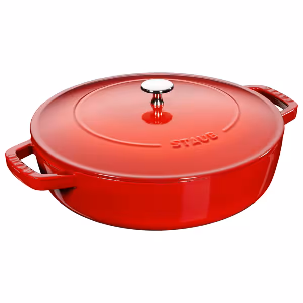 STAUB | BRAISERS - Sauteerpan met Chistera Drop Structure - 280mm - Gietijzer - Kersenrood