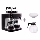 Macchina per caffè americano professionale - 2x1,8L - con 4 piastre riscaldanti - incl. 2 caraffe in vetro