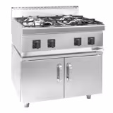 Cuisinière à gaz - 16 kW - 4 brûleurs - incl. soubassement avec 2 portes