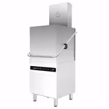 Máquina de lavar loiça de capota - Digital - 8,7kW - incl. Lava-loiça industrial em inox lado esquerdo, mesa de preparação lado direito - com recuperação de calor, bombas doseadoras de detergente e abrilhantador e bomba de drenagem