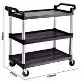 Servierwagen aus Kunststoff - 1020x490mm - mit 3 Abstellflächen