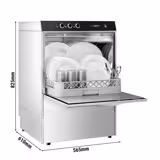 Undercounter Commercial Dishwasher - 500mm Basket - Manual Controls - 4.9kW - with Detergent & Rinse Aid Dosing Pumps