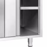 Edelstahl Arbeitsschrank PREMIUM - 1000x800mm - mit Schiebetür inkl. Schneideplatte Grün