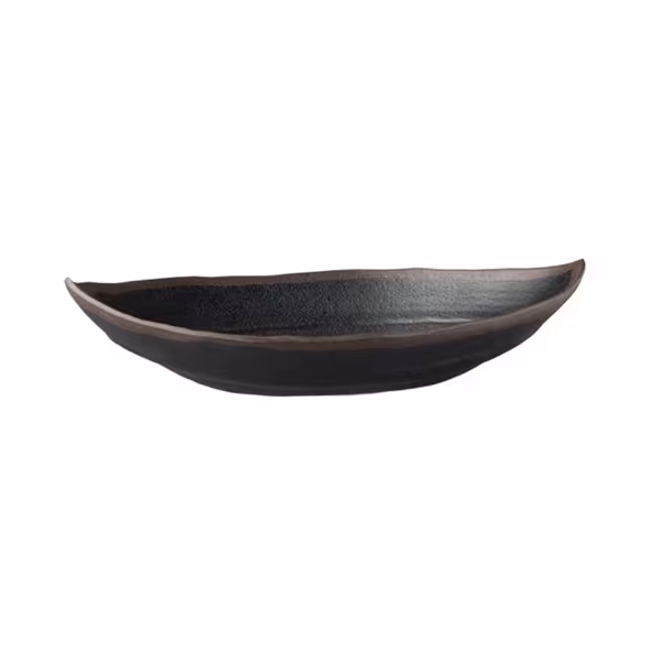 (6 pieces) Leaf Bowl - MARONE - Melamine - 0.4 liters - Black/Brown