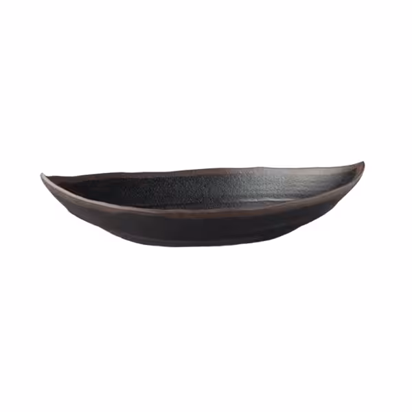 (6 Stück) Blatt Schale - MARONE - Melamin - 0,4 Liter - Schwarz/Braun